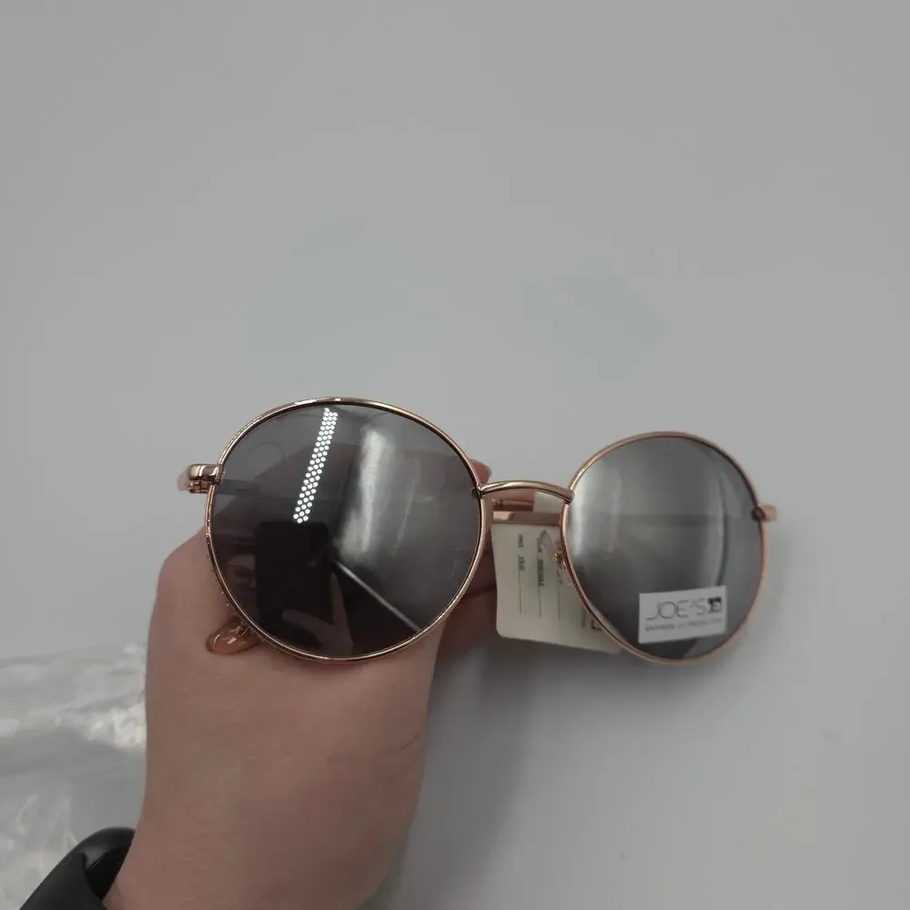 Joe's Jeans Round Studded Sunglasses in Rose Gold
